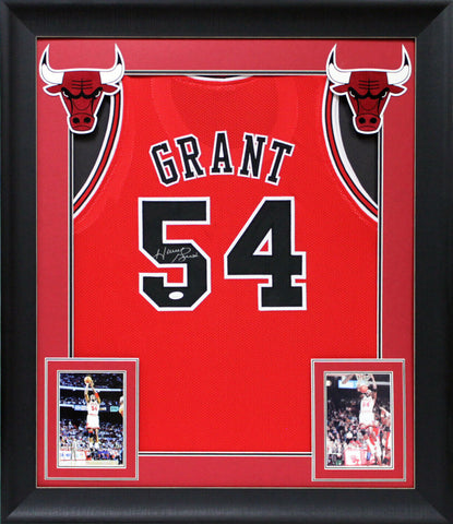 Horace Grant Authentic Signed Red Pro Style Framed Jersey JSA Witness