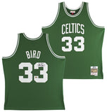 Celtics Larry Bird Authentic Signed 1985 Green M&N HWC Swingman Jersey BAS Wit