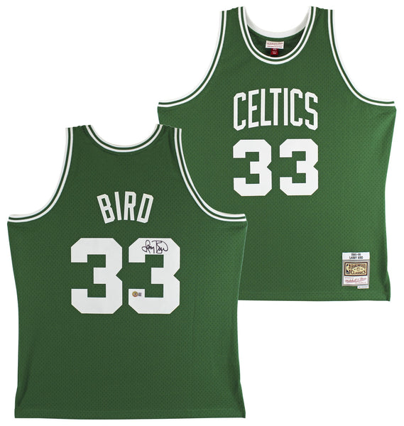 Celtics Larry Bird Authentic Signed 1985 Green M&N HWC Swingman Jersey BAS Wit