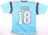 Jalen Coker Signed Panthers Blue Road Jersey (Beckett) Carolina Wide Receiver