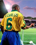 Roberto Carlos Signed Brazil Ntl. Team Jersey (Beckett) 2002 World Cup Champion