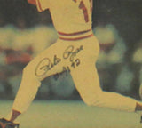 Pete Rose Signed Cincinnati Reds Framed The Cincinnati Enquirer Newspaper w/ Ins