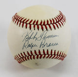 Thomson & Branca Signed Baseball (JSA) Shot Heard Round World / Dodgers Giants