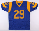 Eric Dickerson Signed Los Angeles Rams Career Stat Jersey Inscribed HOF 99 (JSA)