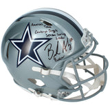 Brandon Aubrey Autographed/3 Inscribed Cowboys Authentic Helmet Beckett LE 17/17