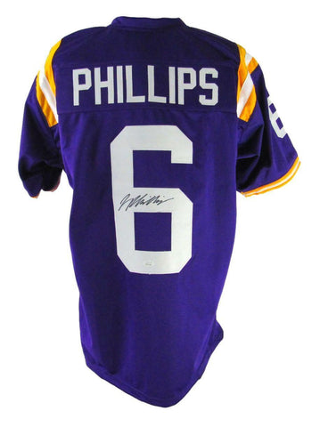 Jacob Phillips Signed/Autographed LSU Purple Custom Football Jersey JSA 161109