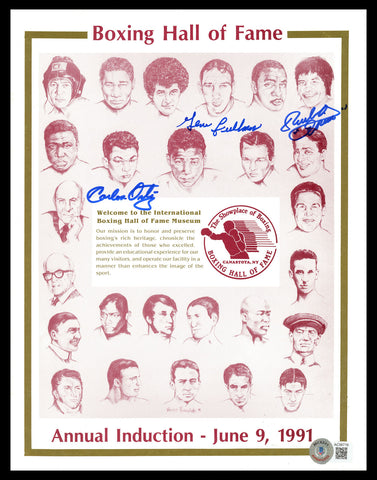 Fullmer, Olivares & Ortiz Autographed Boxing Hall of Fame Program Beckett