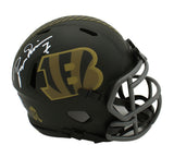 Boomer Esiason Signed Cincinnati Bengals Speed Salute to Service 4 Mini Helmet