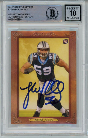 Luke Kuechly Signed Panthers 2012 Topps Turkey #75 Beckett Auto 10 40721