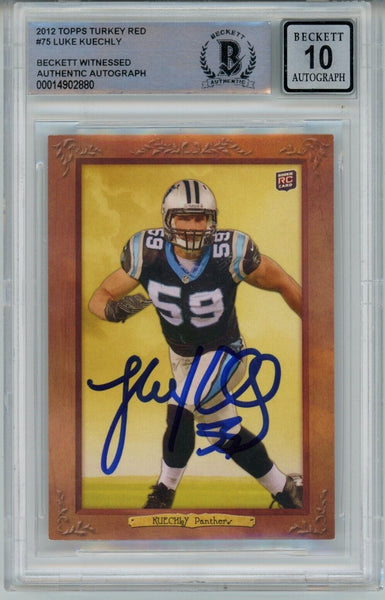 Luke Kuechly Signed Panthers 2012 Topps Turkey #75 Beckett Auto 10 40721