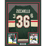 Framed Autographed/Signed Mats Zuccarello 35x39 Minnesota Green Jersey BAS COA
