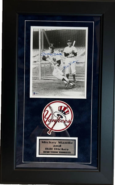 Mickey Mantle & Bill Dickey Dual-Autographed 8x10 Photo New York Yankees BAS COA