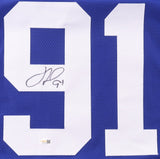Justin Tuck Signed New York Giants Blue Jersey (JSA) 2xSuper Bowl Champion / D.E