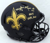 Alvin Kamara Autographed Saints Eclipse Full Size Helmet (Light) Beckett WJ58346