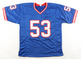 Darius Muasau Signed New York Giants Blue Home Jersey (JSA) Ex-UCLA Linebacker