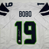 Autographed/Signed Jake Bobo Seattle White Football Jersey JSA COA