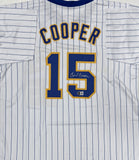 CECIL COOPER Signed Custom Replica PINSTRIPE Brewers Jersey AUTO - BAS