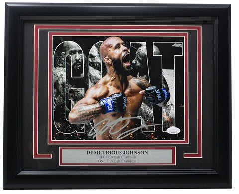 Demetrious Mighty Mouse Johnson Signed Framed 8x10 UFC Collage Photo JSA