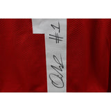 Quinshon Judkins Autographed College Style XL Red Jersey Beckett Witness 50079