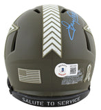 Cowboys Tony Dorsett Signed Salute To Service Speed Mini Helmet BAS Witnessed