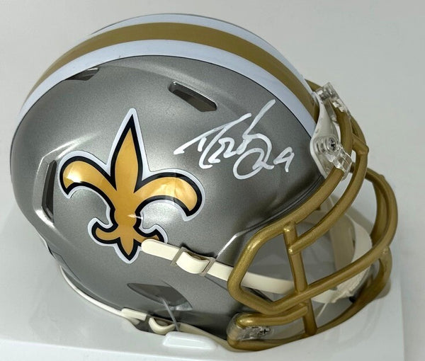 Saints Hall of Famer DREW BREES Signed Riddell FLASH Speed Mini Helmet AUTO BAS