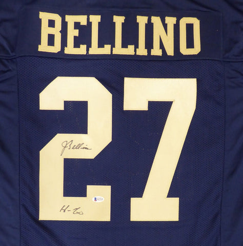 NAVY MIDSHIPMEN JOE BELLINO AUTOGRAPHED SIGNED BLUE JERSEY "H-60" BECKETT 187730