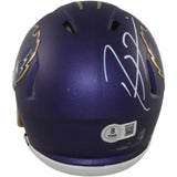 Ray Lewis Autographed Baltimore Ravens 24 Alt Mini Helmet Beckett WIT 55626