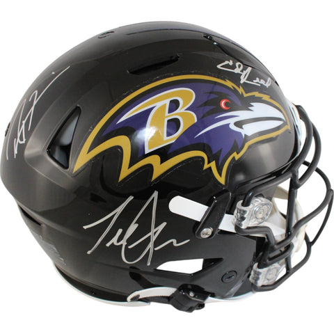 Ray Lewis Ed Reed Terrell Suggs Signed Baltimore Ravens SpeedFlex Beckett 50789