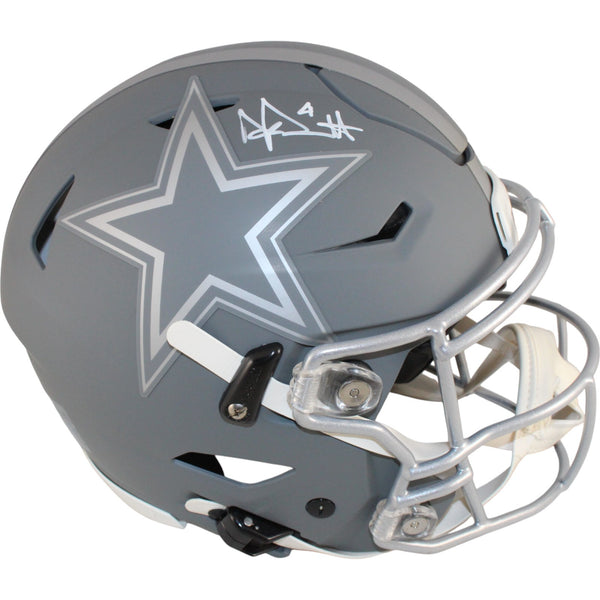 Dak Prescott Autographed Dallas Cowboys SpeedFlex Slate Helmet Beckett 50859