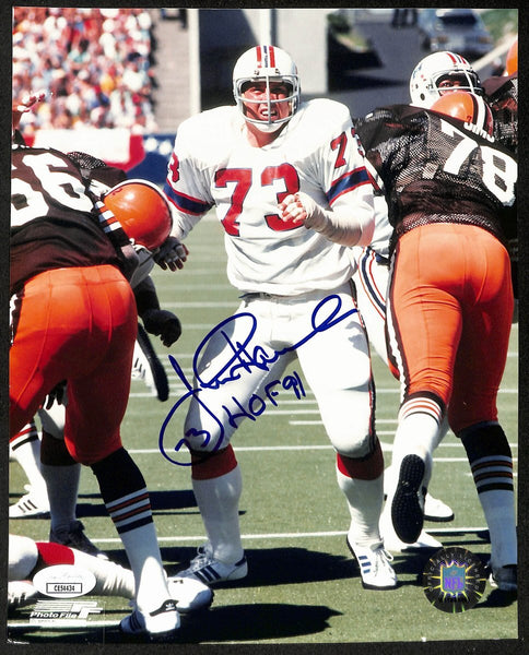John Hannah New England Patriots Signed/Inscribed HOF 8x10 Photo JSA 196633