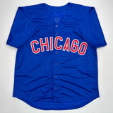 Autographed/Signed Nico Hoerner Chicago Blue Jersey Beckett BAS COA