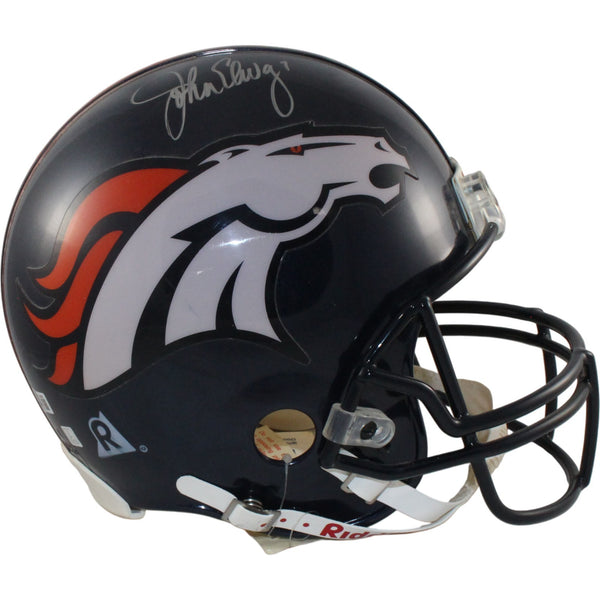 John Elway Autographed Denver Broncos Authentic VSR4 Helmet AS IS Beckett 54983