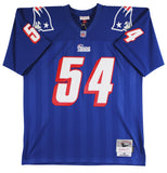 Patriots Tedy Bruschi "Super Bowl Champions" Signed Navy M&N TB Jersey BAS Wit