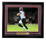 Baker Mayfield Signed Framed 16x20 Buccaneers Spotlight White Jersey Photo BAS