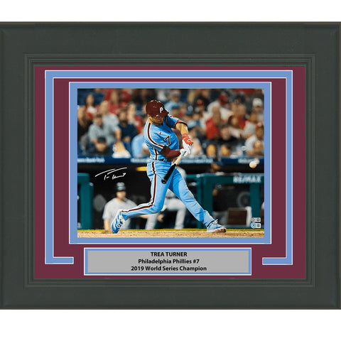 Framed Autographed/Signed Trea Turner Phillies 16x20 Photo BAS COA