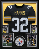 CUSTOM FRAMED PITTSBURGH STEELERS FRANCO HARRIS AUTOGRAPHED JERSEY TSE COA