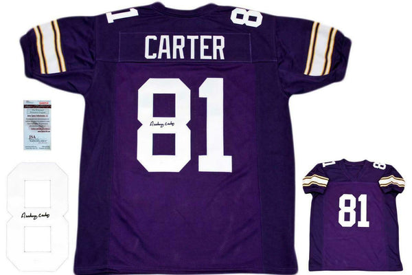 Anthony Carter Autographed SIGNED Jersey - Purple - JSA Witnessed Authentic