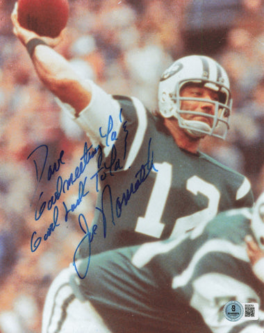 Joe Namath Autographed 8x10 Photo Jets Dave Good Meeting Ya! Beckett QR #BS36761