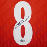 Steven Gerrard Signed Liverpool Home Soccer Jersey #8 with Beckett COA