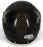 Drew Brees Autographed New Orleans Saints Mini Alt. Black Speed Helmet Beckett