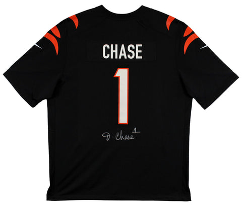 Bengals Ja'Marr Chase Authentic Signed Black Nike Game Jersey BAS Witnessed