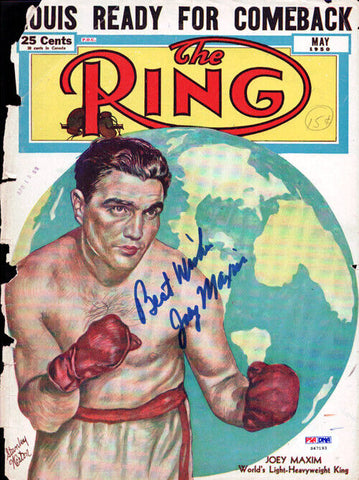 Joey Maxim Autographed Signed The Ring Magazine Cover PSA/DNA #S47193