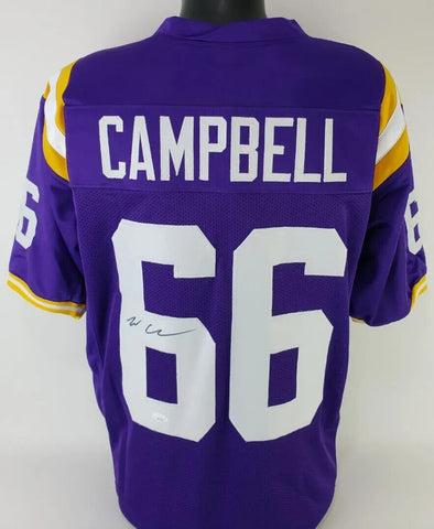 Will Campbell Signed LSU Tigers Purple Jersey (JSA COA) 2nd Year Offensive Line