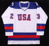 Dave Christian Signed Team USA Jersey / 1980 Miracle on Ice/ Gold Medal Olympian