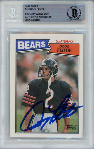 Doug Flutie Autographed/Signed 1987 Topps #45 Card Beckett 40473