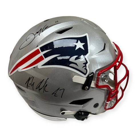 Tom Brady Julian Edelman Rob Gronkowski Signed Autographed Flex Helmet Fanatics