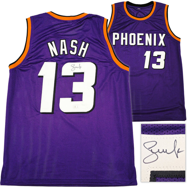 PHOENIX SUNS STEVE NASH AUTOGRAPHED PURPLE JERSEY BECKETT BAS WITNESS 233675