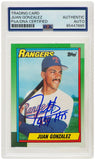 Juan Gonzalez Signed Rangers 1990 Topps Rookie Card #331 w/434 HR's - (PSA/DNA)