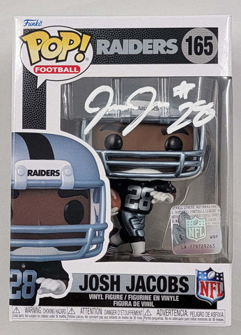 Josh Jacobs Autographed Las Vegas Raiders Funko Pop Beckett Witnessed