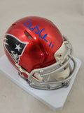 DREW BLEDSOE SIGNED NEW ENGLAND PATRIOTS FLASH SPEED MINI HELMET BECKETT
